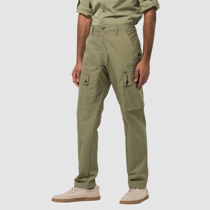 Pantalones Cortavientos Jack Wolfskin Lakeside Hombre Kaki Mexico-7186249